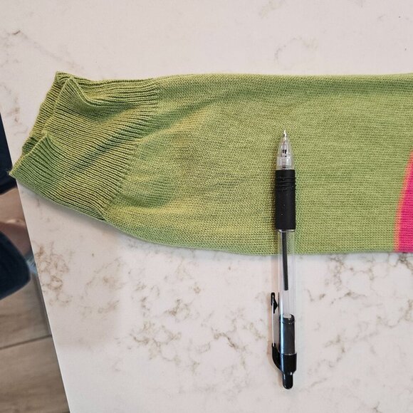 Real Clothes Medium Striped Silk Cashmere Cardigan Sweater Pink Green - Picture 10 of 10